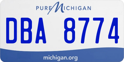 MI license plate DBA8774