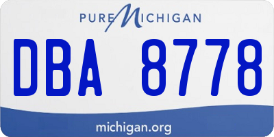 MI license plate DBA8778