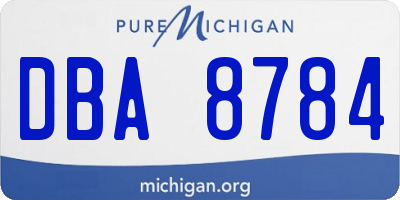 MI license plate DBA8784