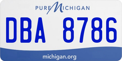 MI license plate DBA8786