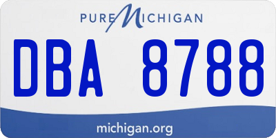 MI license plate DBA8788