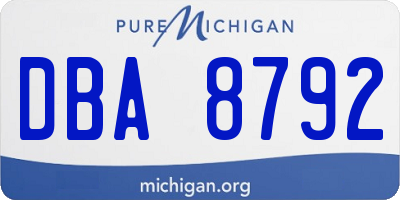 MI license plate DBA8792
