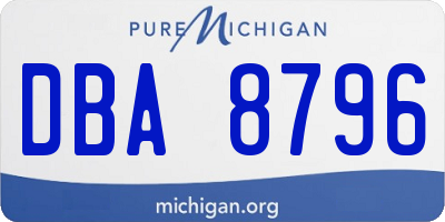 MI license plate DBA8796