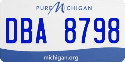 MI license plate DBA8798