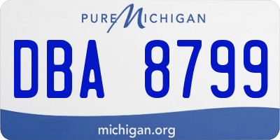 MI license plate DBA8799
