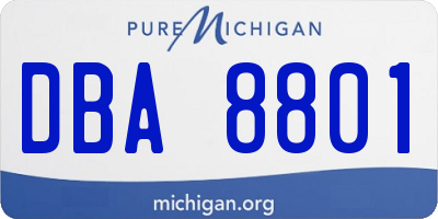 MI license plate DBA8801