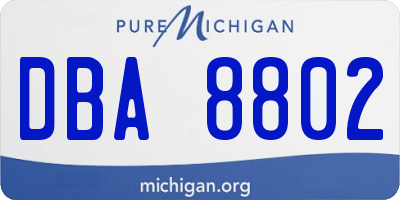 MI license plate DBA8802