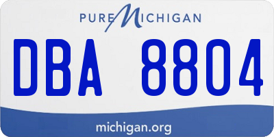 MI license plate DBA8804