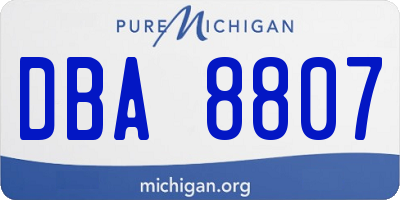 MI license plate DBA8807