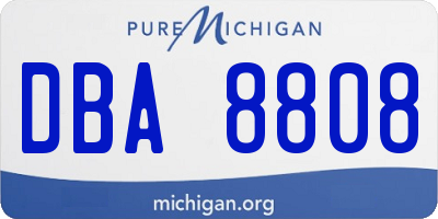MI license plate DBA8808