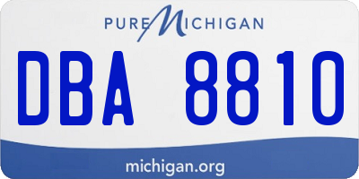 MI license plate DBA8810