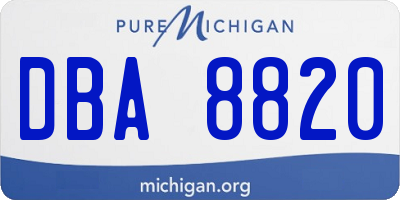MI license plate DBA8820