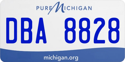 MI license plate DBA8828