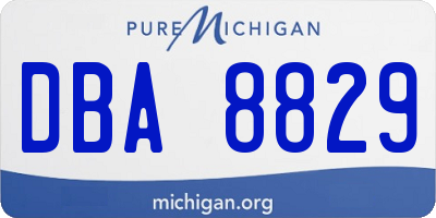 MI license plate DBA8829