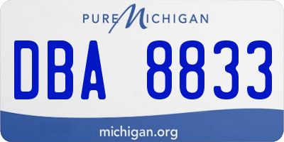 MI license plate DBA8833