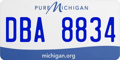 MI license plate DBA8834