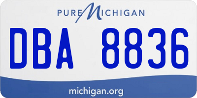 MI license plate DBA8836