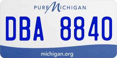 MI license plate DBA8840