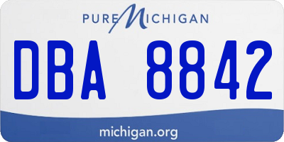 MI license plate DBA8842