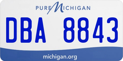 MI license plate DBA8843