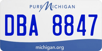 MI license plate DBA8847