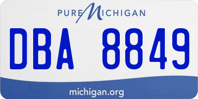 MI license plate DBA8849
