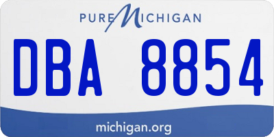 MI license plate DBA8854