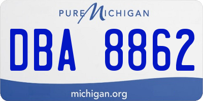 MI license plate DBA8862