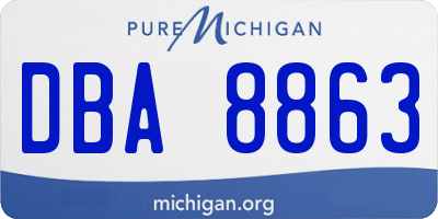 MI license plate DBA8863