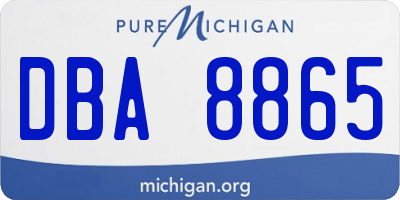 MI license plate DBA8865