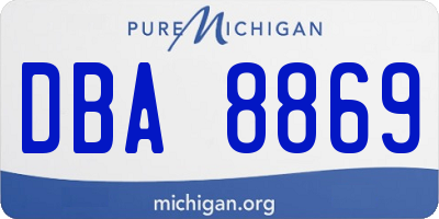 MI license plate DBA8869