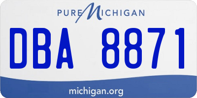 MI license plate DBA8871