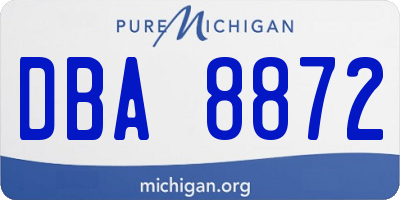 MI license plate DBA8872