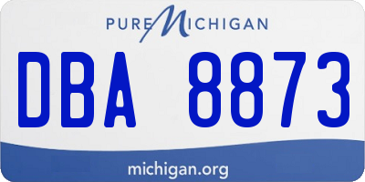 MI license plate DBA8873