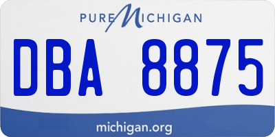 MI license plate DBA8875
