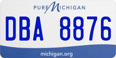 MI license plate DBA8876