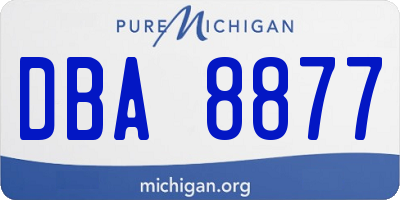 MI license plate DBA8877
