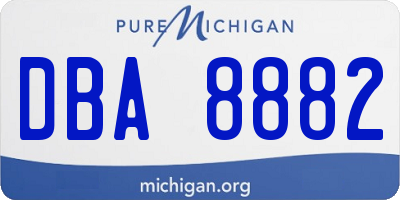 MI license plate DBA8882