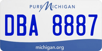 MI license plate DBA8887