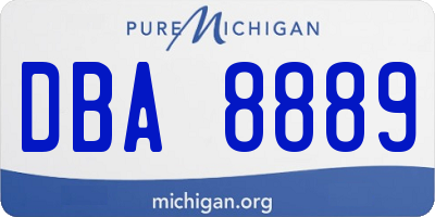 MI license plate DBA8889