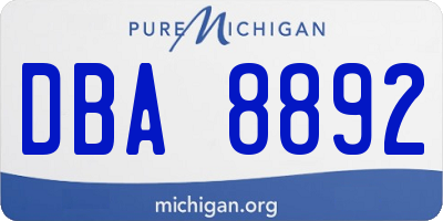MI license plate DBA8892