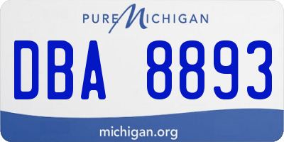 MI license plate DBA8893