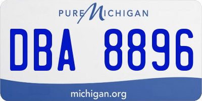 MI license plate DBA8896