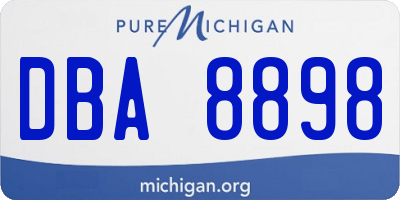 MI license plate DBA8898