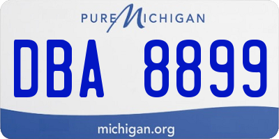 MI license plate DBA8899