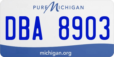 MI license plate DBA8903