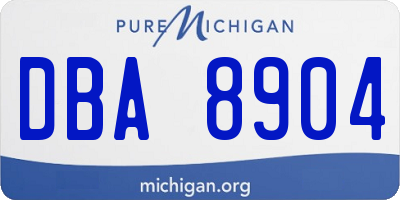 MI license plate DBA8904