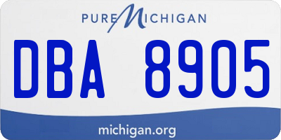 MI license plate DBA8905