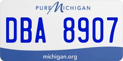 MI license plate DBA8907
