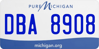 MI license plate DBA8908